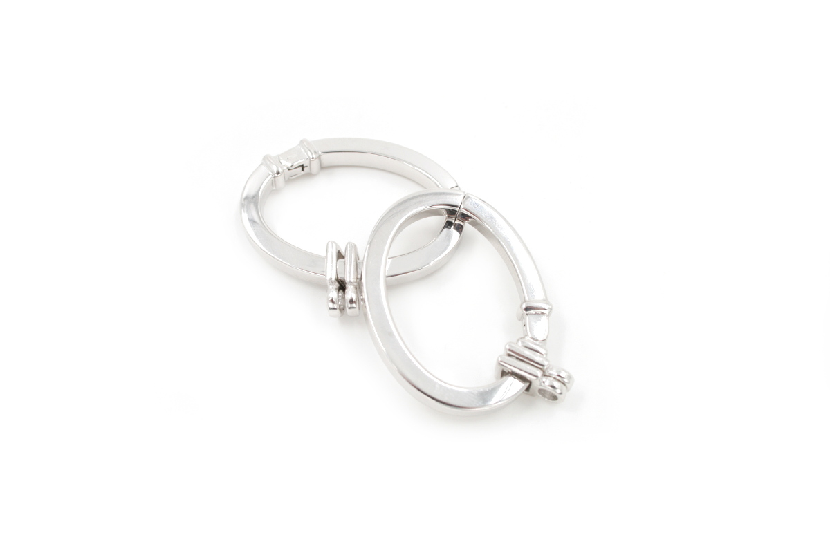 Argento chiusura ovale a scatto 40mm RH +/-6.5Gr
