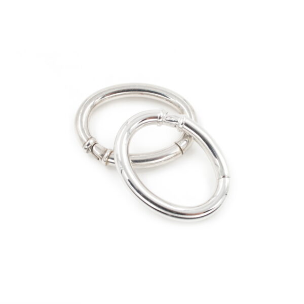 Sterling Silver Hinged Hook Clasp Oval shape size 30x40mm RH +/- 6.4Gr