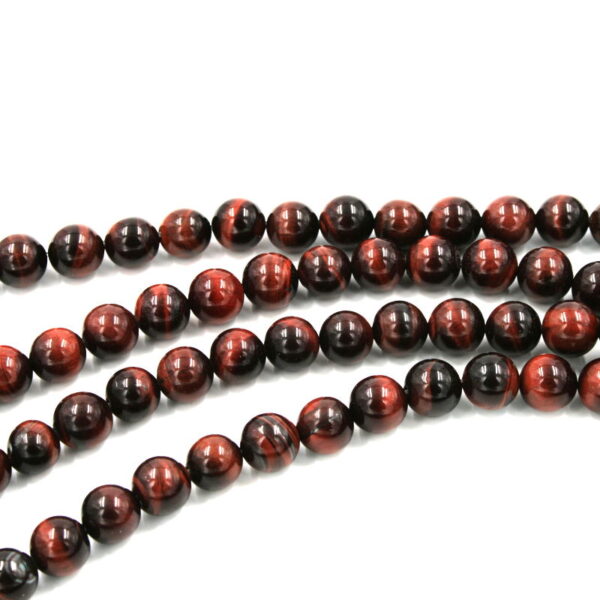Red Tiger Eye strands round beads 4mm to 20mm