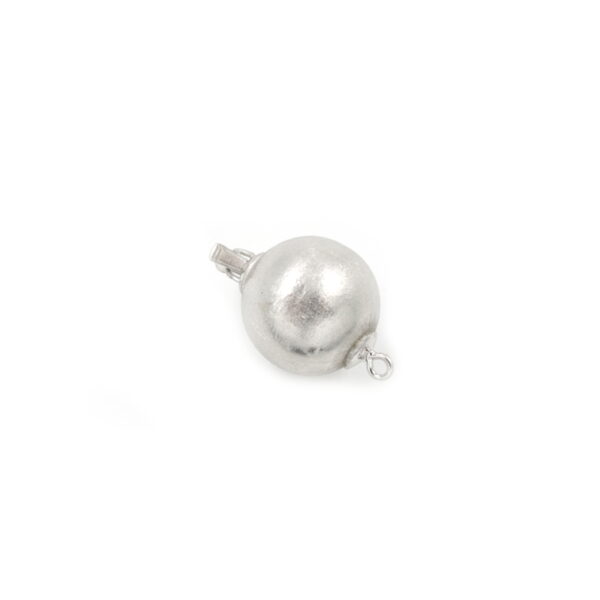 Sterling Silver Clasp frosted sphere shape size 18mm +/-4Gr.