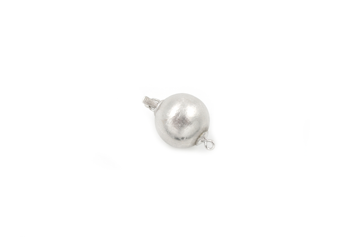 Sterling Silver Clasp frosted sphere shape size 18mm +/-4Gr.