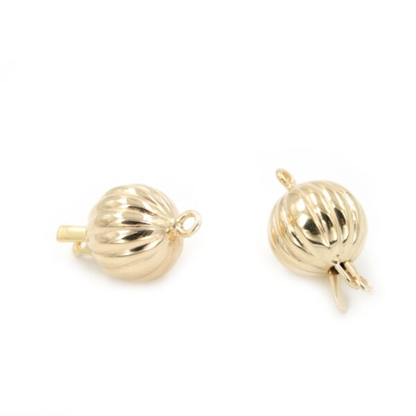 Sterling Silver Clasp grooved sphere shape size 14mm +/- 2.6Gr