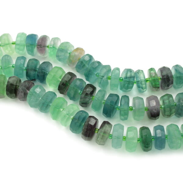 Fluorite strands faceted washer shape size 16x8mm