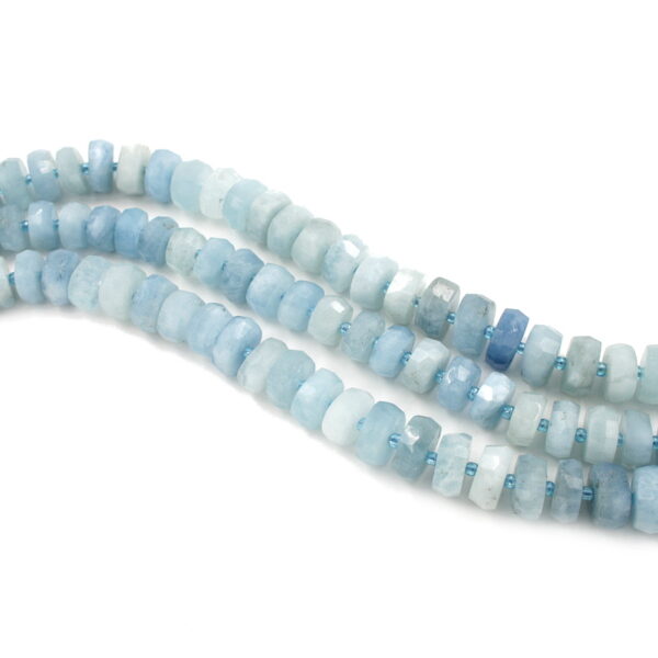 Acquamarina fili rondelle sfaccettate 12x6mm