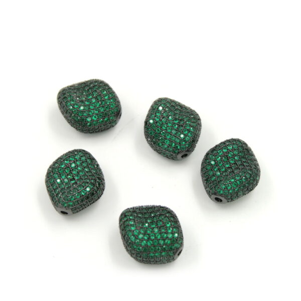 Zircon pavè brass stone shape green color size 20x15mm