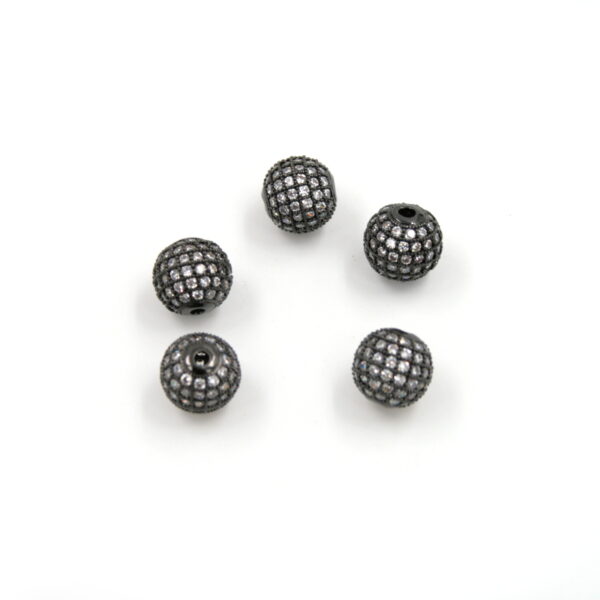 Zircon pavè brass sphere shape white color size 10mm