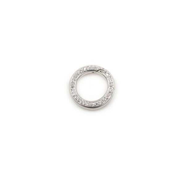 Sterling Silver Clasp ring shape with zircons size 22mm +/- 4.5Gr