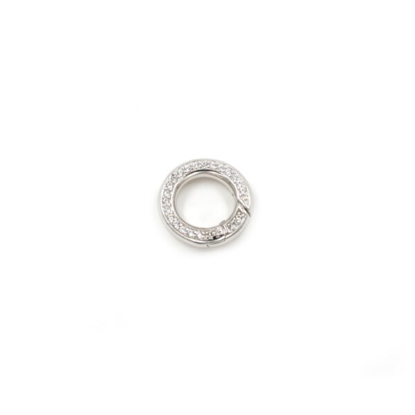 Sterling Silver Clasp ring shape with zircons size 19mm +/- 3.5Gr