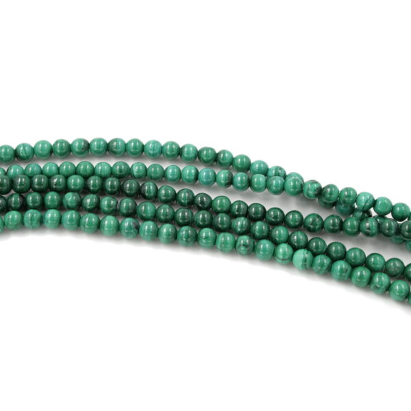 Malachite strands round shape size 5mm