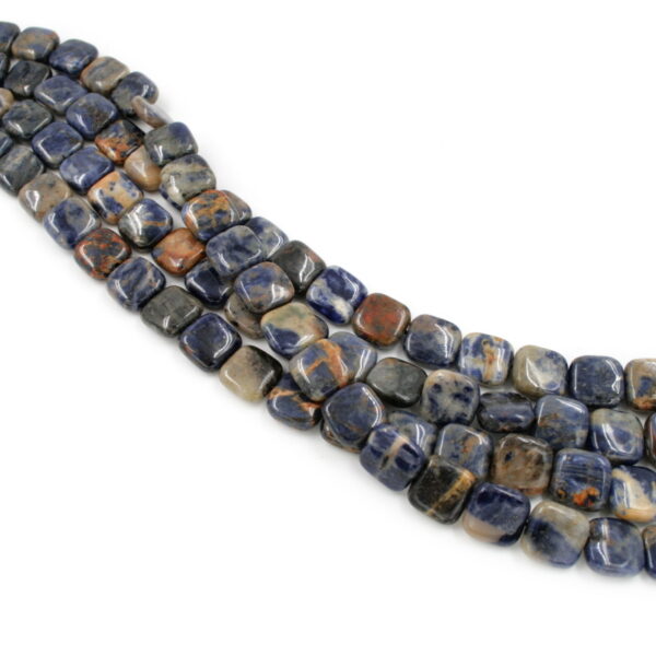 Orange Sodalite strands flat square shape size 12mm