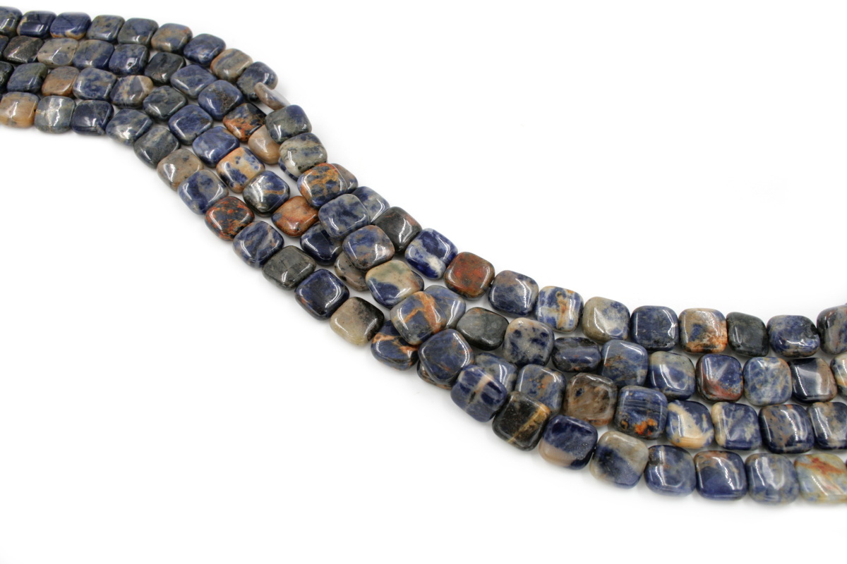 Orange Sodalite strands flat square shape size 12mm