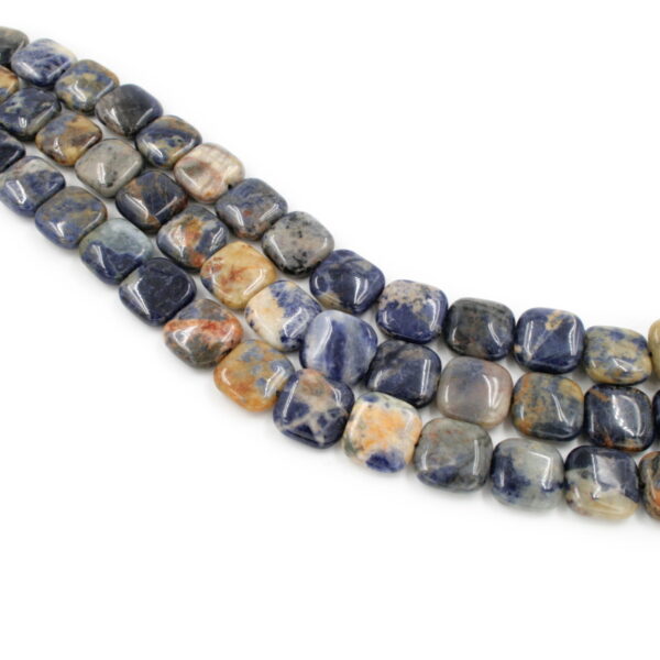 Orange Sodalite strands flat square shape size 16mm