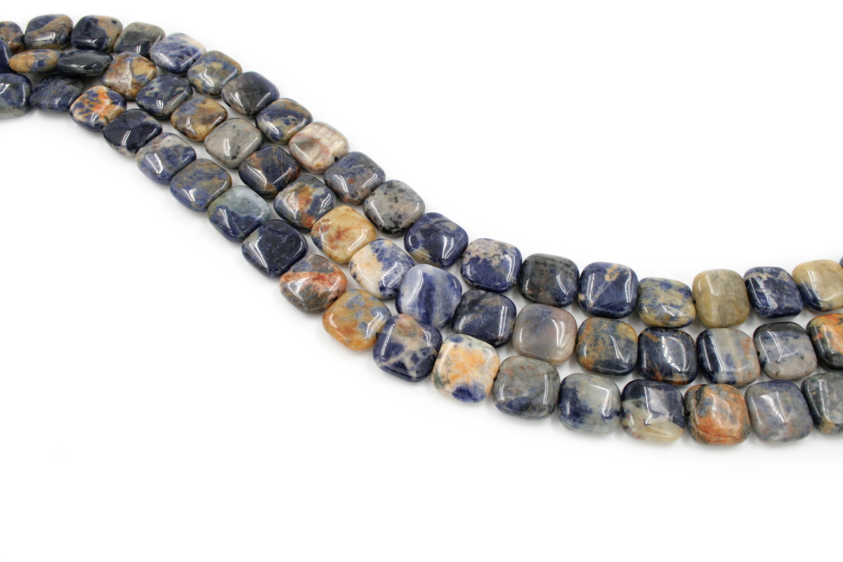 Orange Sodalite strands flat square shape size 16mm