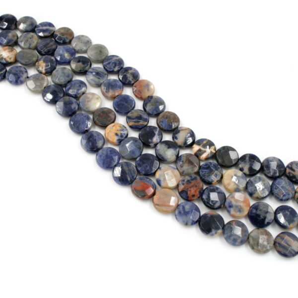 Orange Sodalite strands faceted coin shape size 10mm
