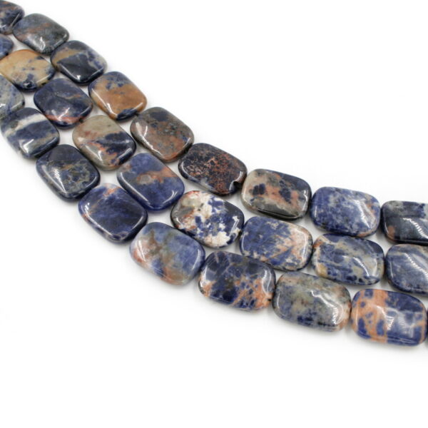 Orange Sodalite strands flat rectangular shape size 25x18mm