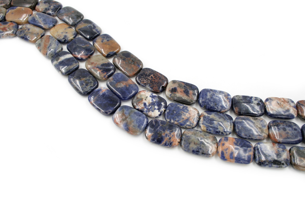 Orange Sodalite strands flat rectangular shape size 25x18mm
