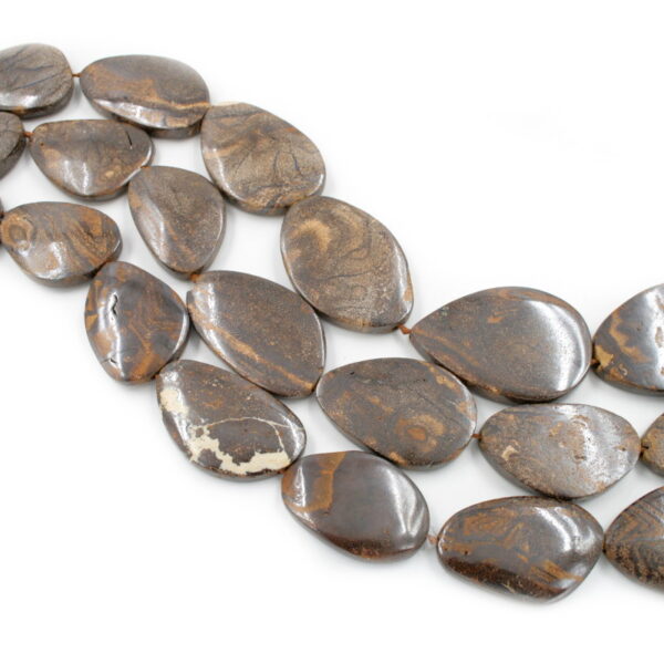 Boulder Opal strands flat shape various measures