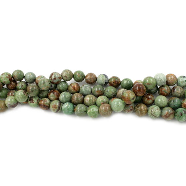 Green Opal strands round beads 8mm to 13mm