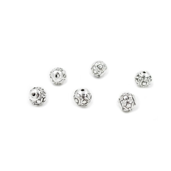 Sterling silver spacer element sphere shape size 9mm