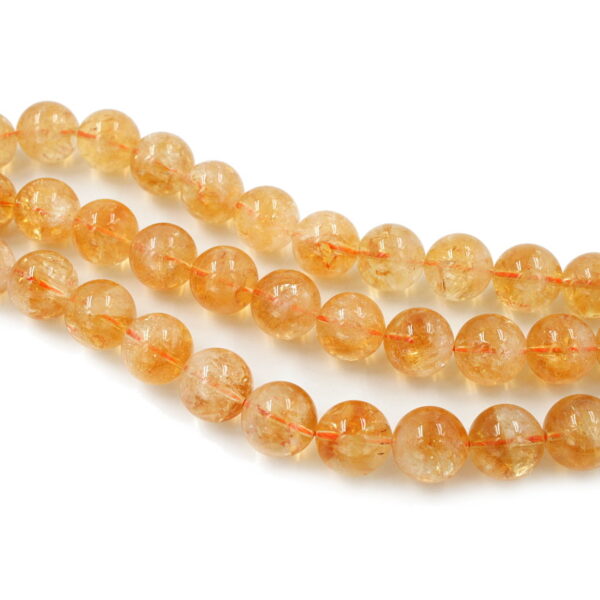Citrine Quartz strands round shape size 14mm