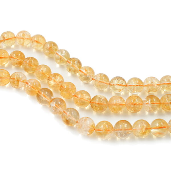 Citrine Quartz strands round shape size 12mm