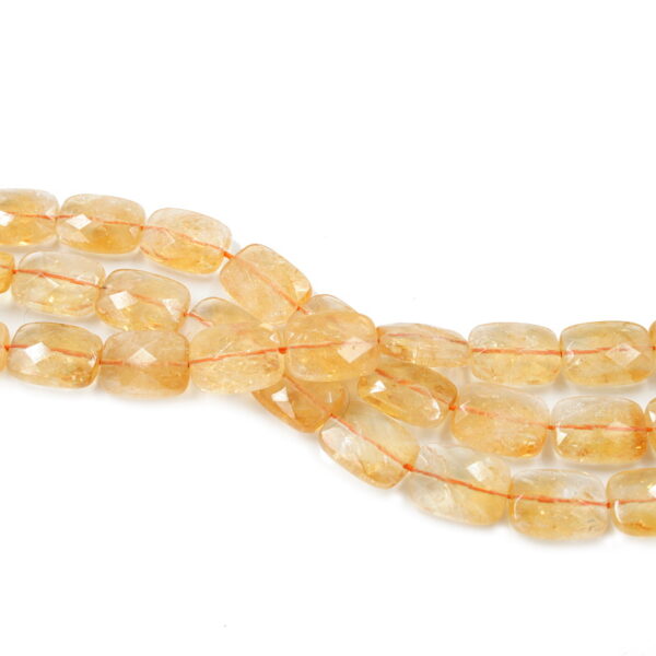 Citrine Quartz strands faceted rectangular shape size 16x12mm