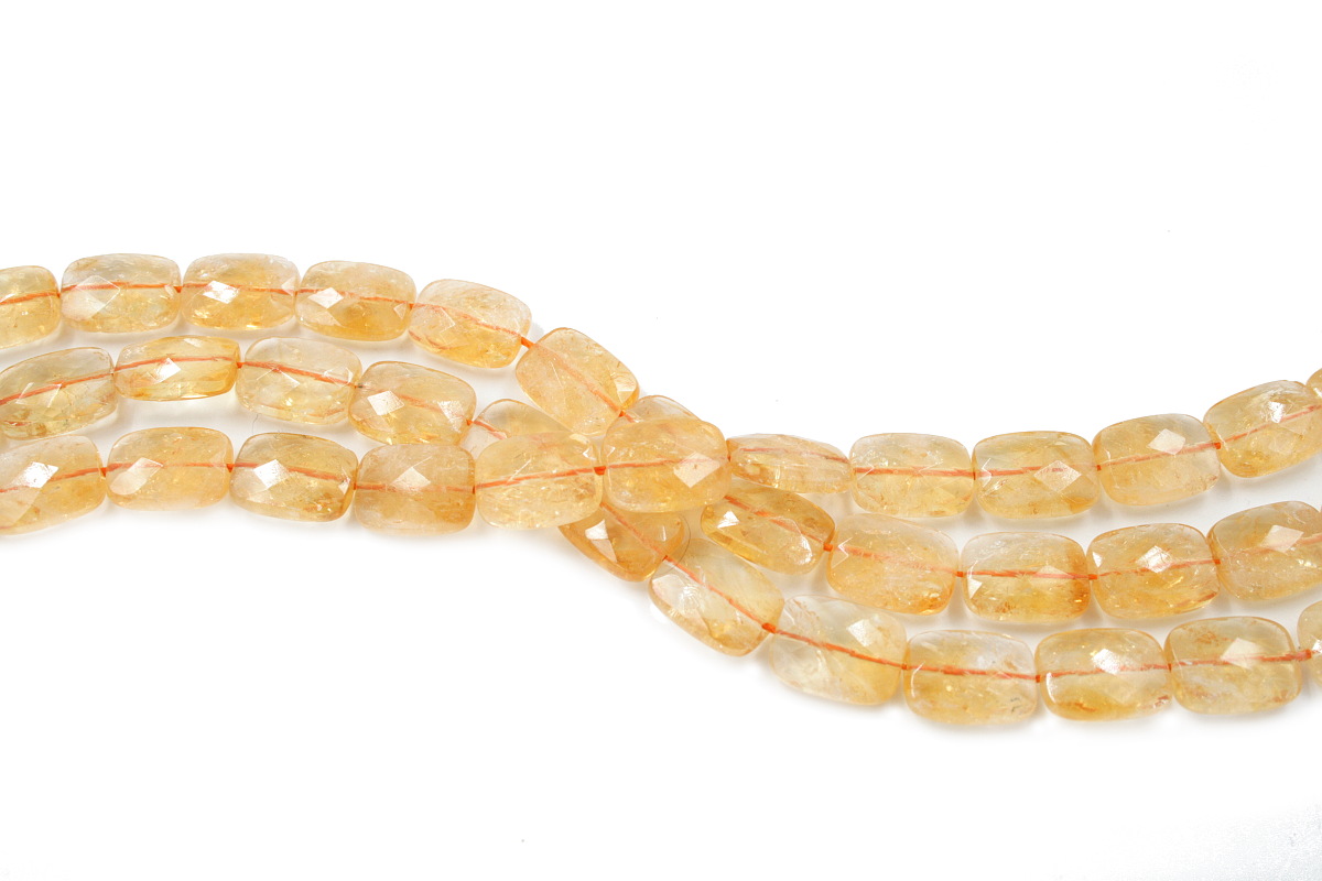 Citrine Quartz strands faceted rectangular shape size 16x12mm