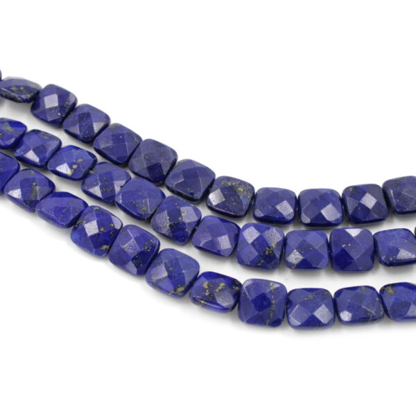 Lapis strands faceted square shape size 10mm - AAA Quality