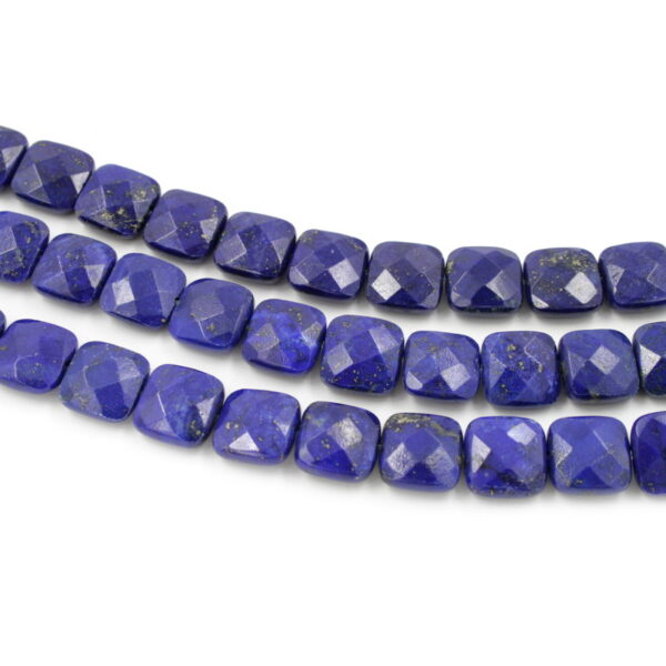 Lapis strands faceted square shape size 12mm - AAA Quality