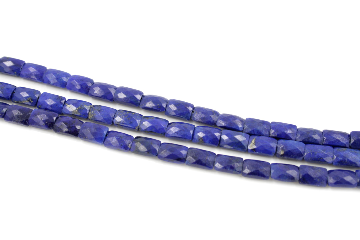 Lapis strands faceted rectangular shape size 10x7mm - AAA Quality