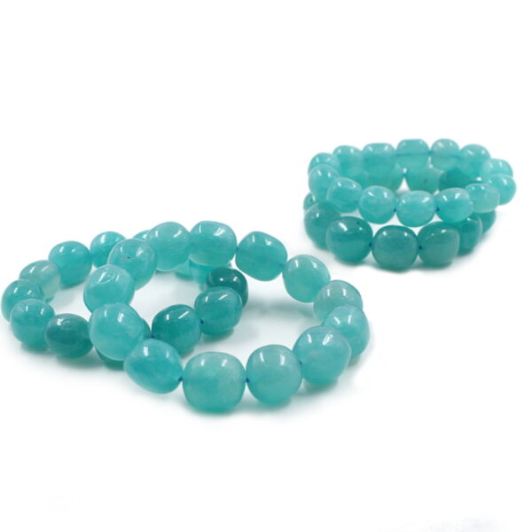 Amazonite elastc bracelet stone shape size 12x14mm +/- AAA-Quality