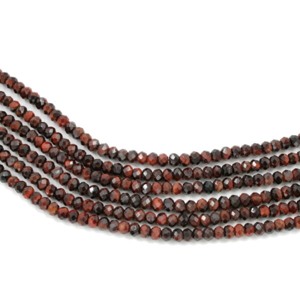 Red Tiger Eye strands faceted washer shape size 6x4mm