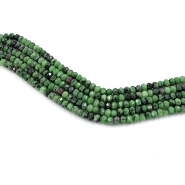 Ruby-Zoisite strands faceted washer shape size 6x4mm