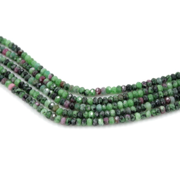 Ruby-Zoisite strands faceted washer shape size 4x2mm