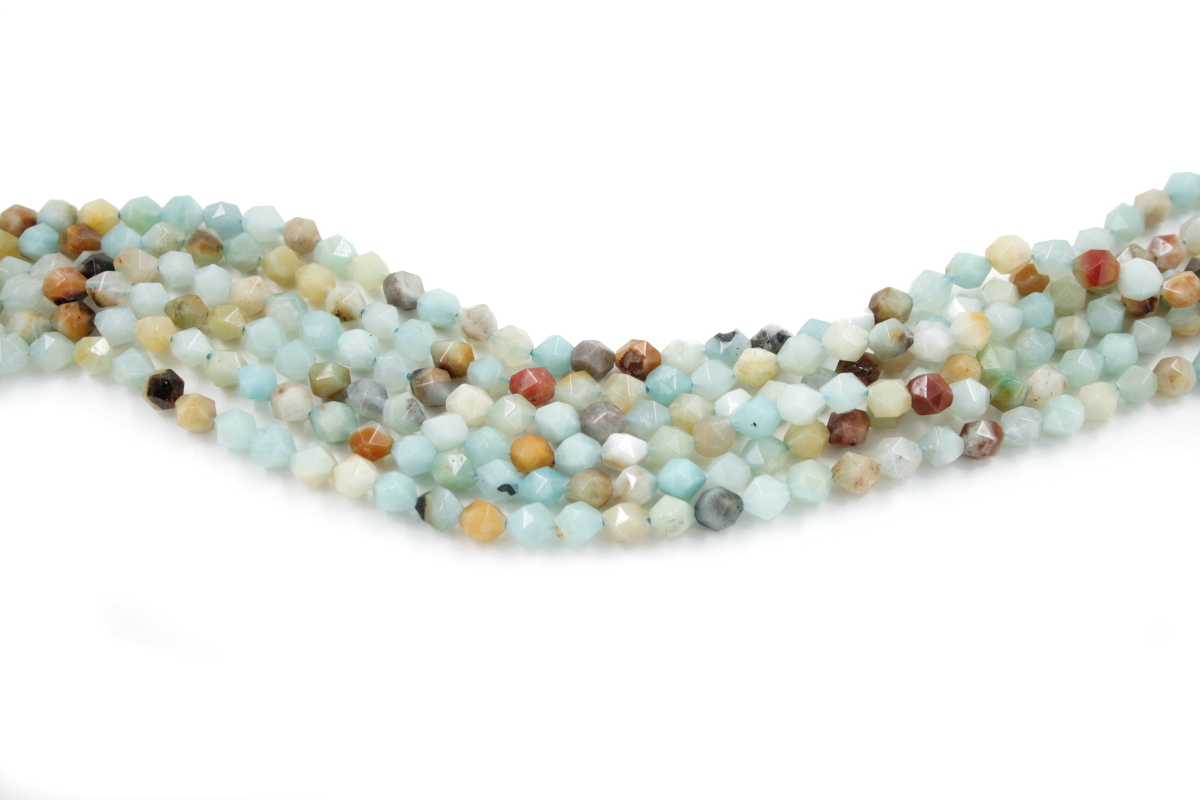 Amazzonite Multicolore fili tondi sfaccettati 6mm a 10mm - immagine 2