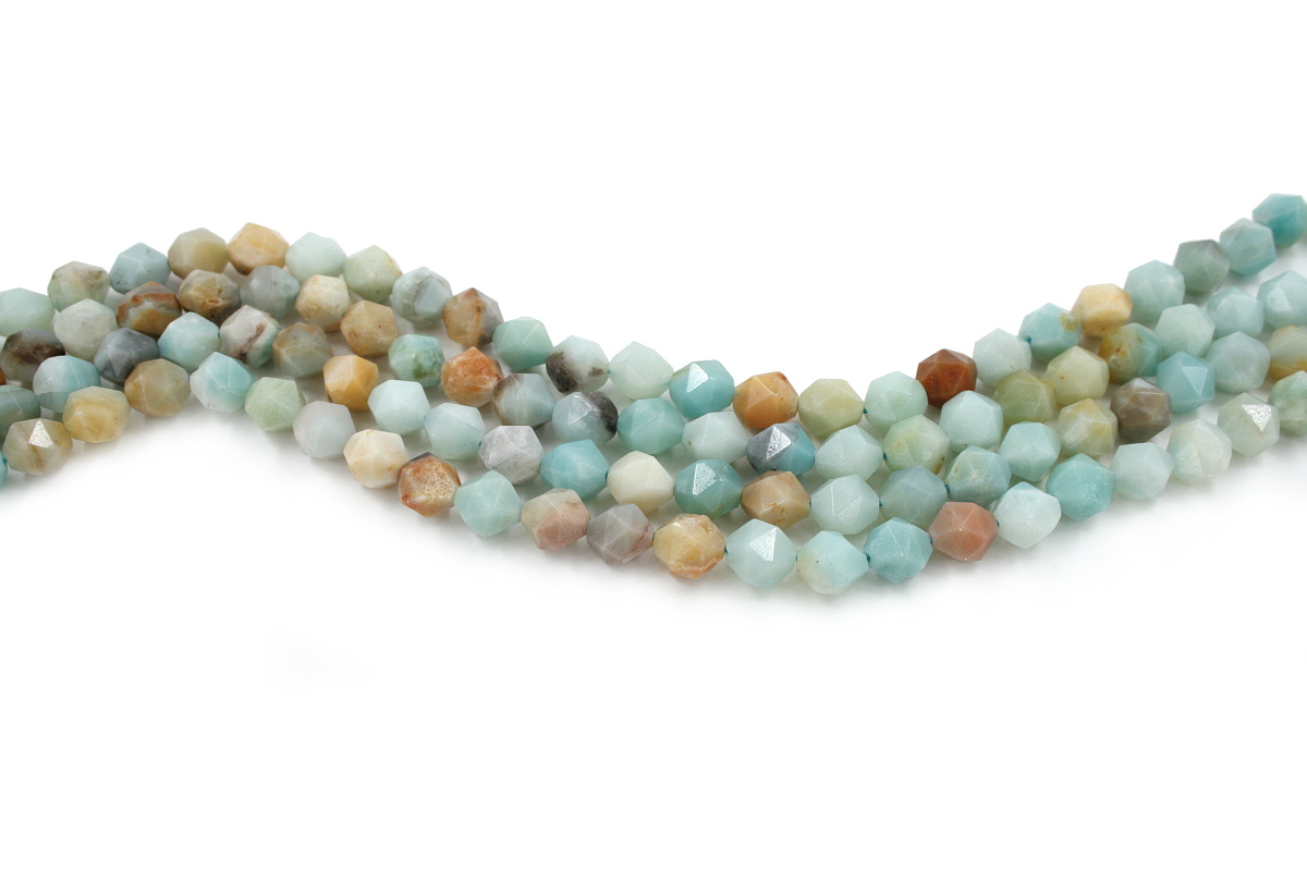 Amazzonite Multicolore fili tondi sfaccettati 6mm a 10mm - immagine 4