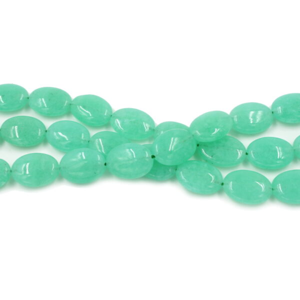 Green sponge quartz strands flat oval shape size 18x13mm