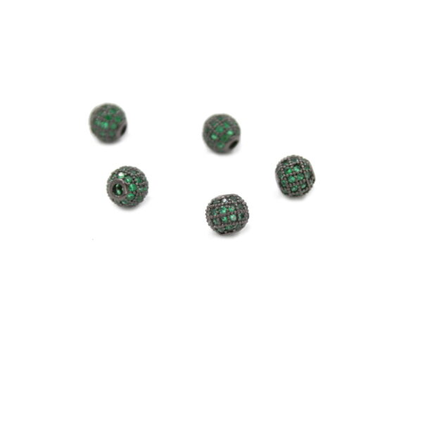 Zircon pavè brass sphere shape green color size 6mm