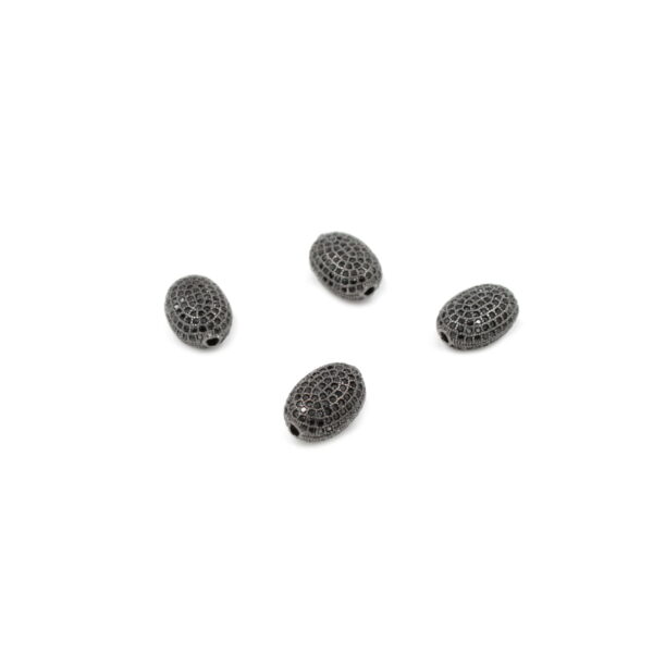 Zircon pavè brass oval shape black color size 10x7mm