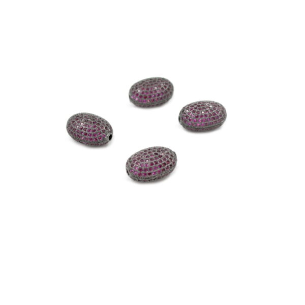 Zircon pavè brass oval shape violet color size 14x10mm