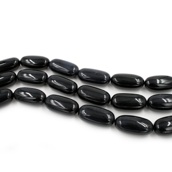Obsidian strands stone shape size 40x20mm