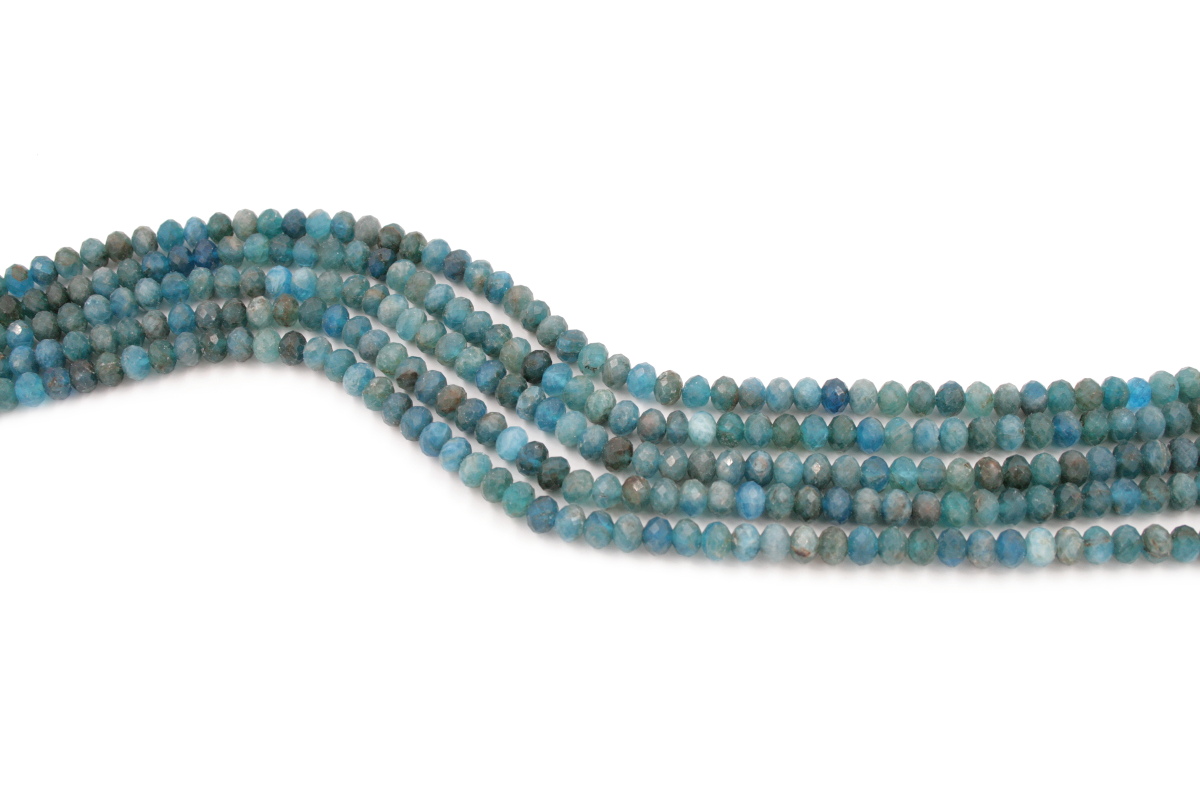 Apatite strands faceted washer shape size 6x4mm - AB Quality