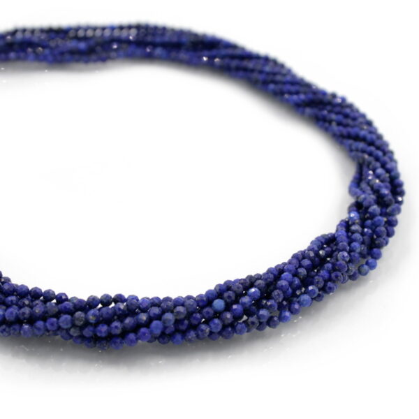 Lapis strands faceted round shape size 3mm AA-Quality