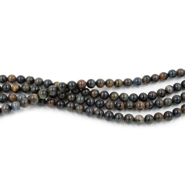 Blue-Yellow Tiger Eye strands round beads 6mm to 8mm