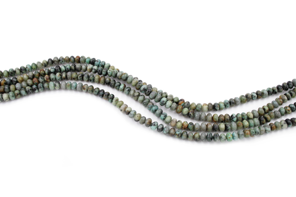 African Turquoise strands washer shape size 6x4mm