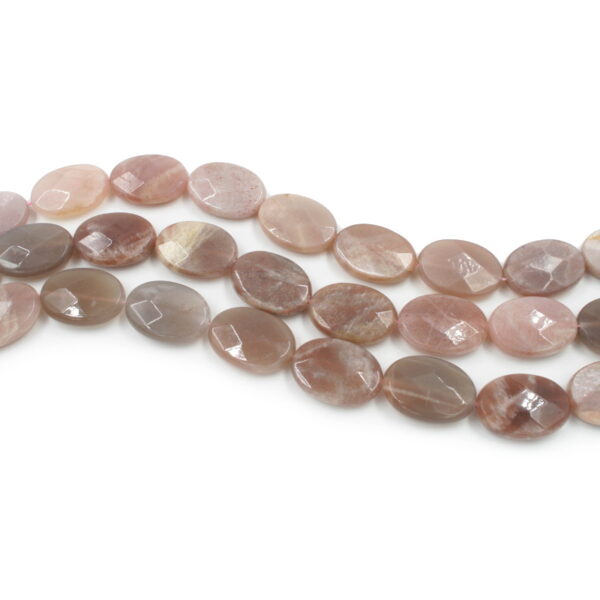 Sunstone strands faceted flat oval shape size 25x18mm