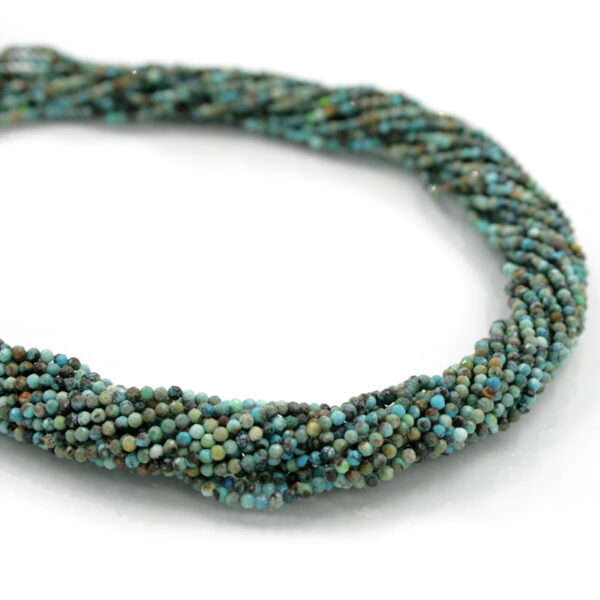 African Turquoise strands faceted round shape size 2½-2mm