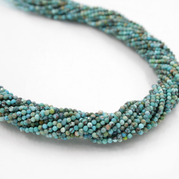 African Turquoise strands faceted round shape size 2½-2mm A-Quality