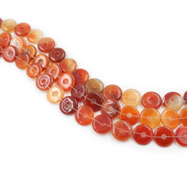 Red Agate strands donut shape size 15mm