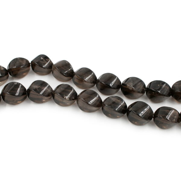 Quarzo fumè fili olive twist 25x18mm